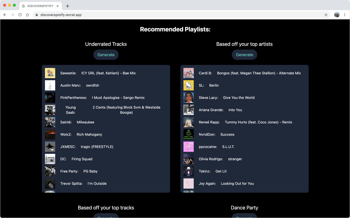 discover spotify app in browser