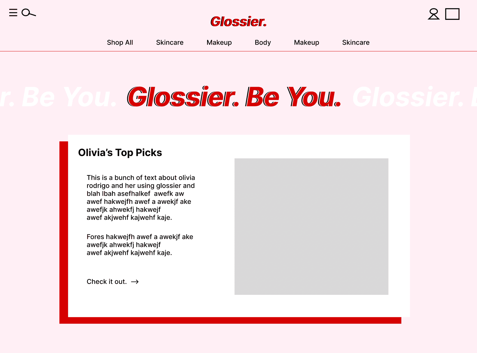 glossier web redesign